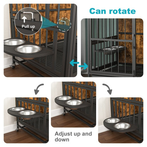 Modern Kennel Dog House With Multifunctional Removable Tray, Double