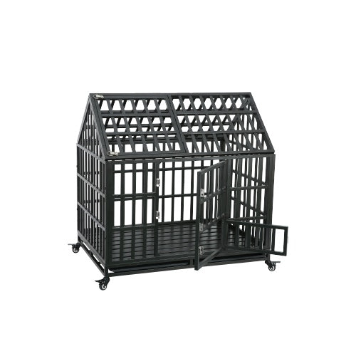 Heavy-duty Dog Kennel With Rooftop Pet Cage