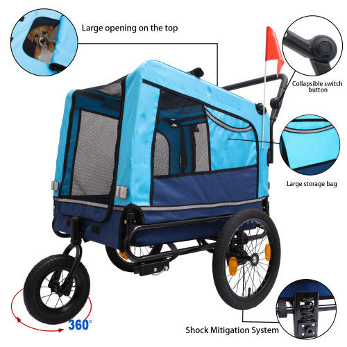 Outdoor Heavy Duty Foldable Utility Pet Stroller Dog Carriers Bicycle