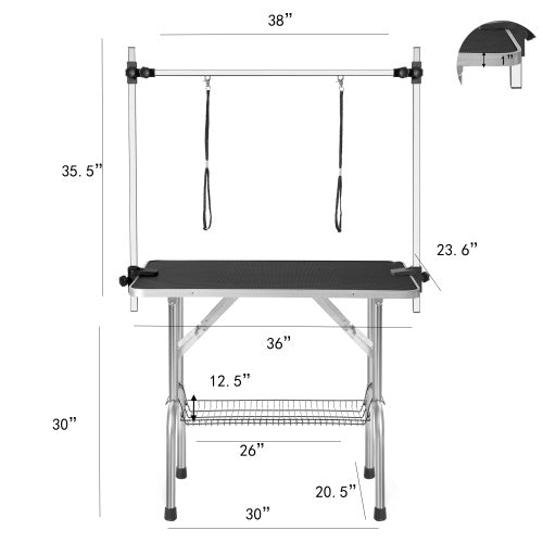 36 Inch Professional Dog Pet Grooming Table Adjustable Heavy Duty