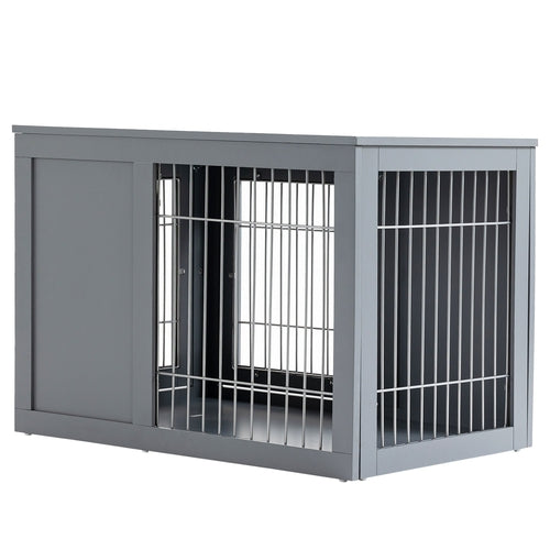 Dog Cage Furniture Metal Indoor Pet Cage Cage, Double Door End Table,