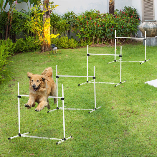 4-piece Dog Agility Training Equipment With Height-adjustable Jumping