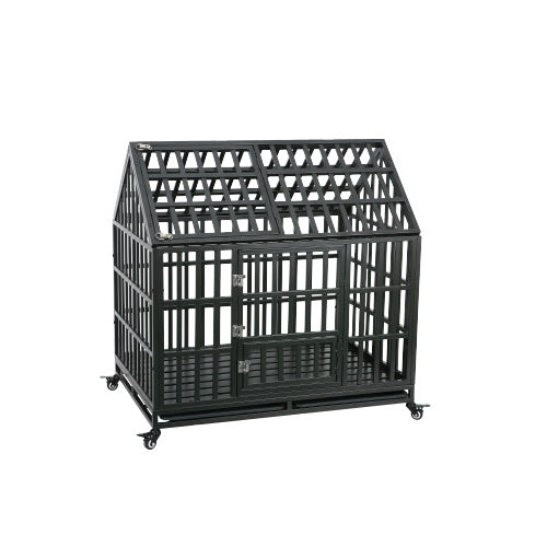 Heavy-duty Dog Kennel With Rooftop Pet Cage