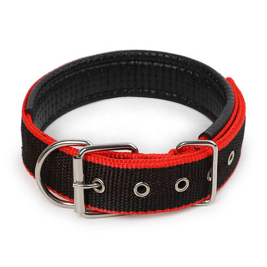 Durable Dog Collar - Red/Black