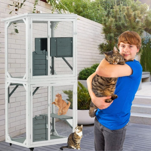 Outdoor Indoor Cat Pet Climbing Frame Game Cage Cute Large Space